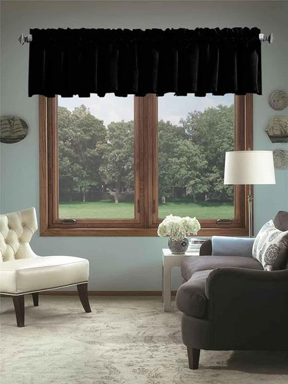 Black Valance for Large & Extra Wide Windows by HighQualityCurtains