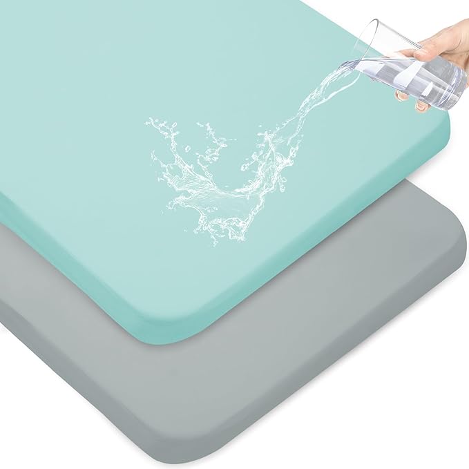 Waterproof Pack and Play Sheets Fitted 2 Pack, Compatible by Magik+%26+Kover