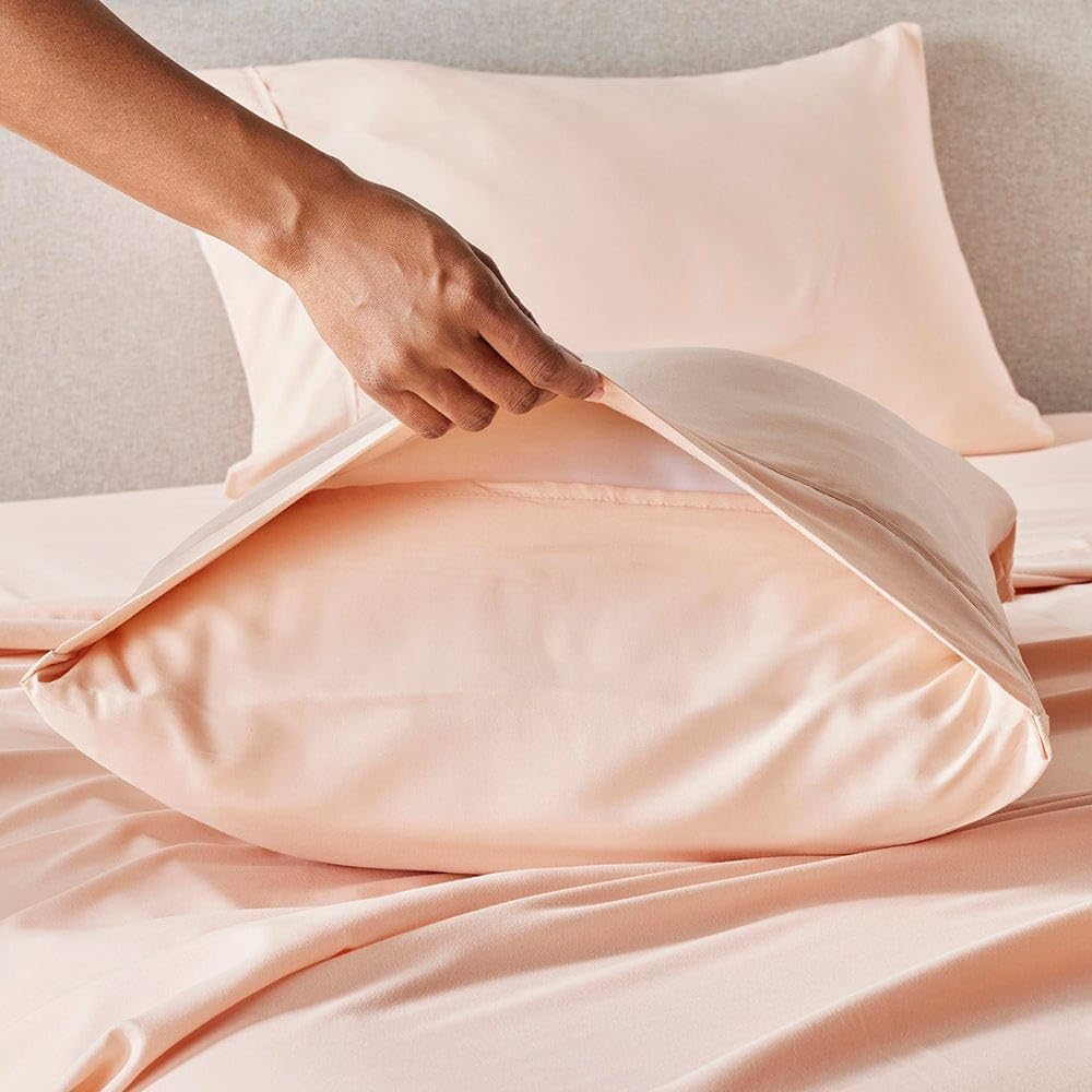 PeachSkinSheets Cooling Bed Sheets for Hot Sleeper, Split King/Vanilla Bean
