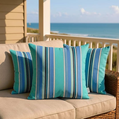 RSH DECOR: Sunbrella Square Throw Pillows Set of 2 | 20" x 20" | Water and - Image 3