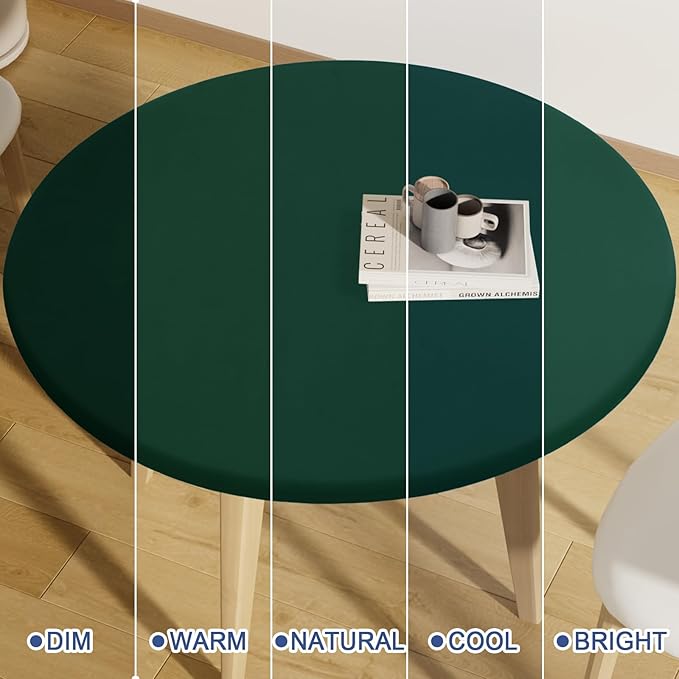 Round Spandex Tablecloth, Elastic Fitted Waterproof Tablecloths - Image 7