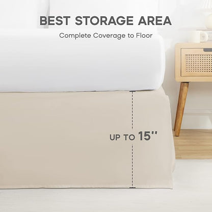 SONIVE Twin Bed Skirt, Classic Tailored Easy Fit Brushed Microfiber Skirts - Image 5