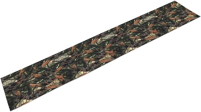 Camouflage Forest Trees Table Runner, Rustic Camouflage Hunting Camp Mossy and - Image 8