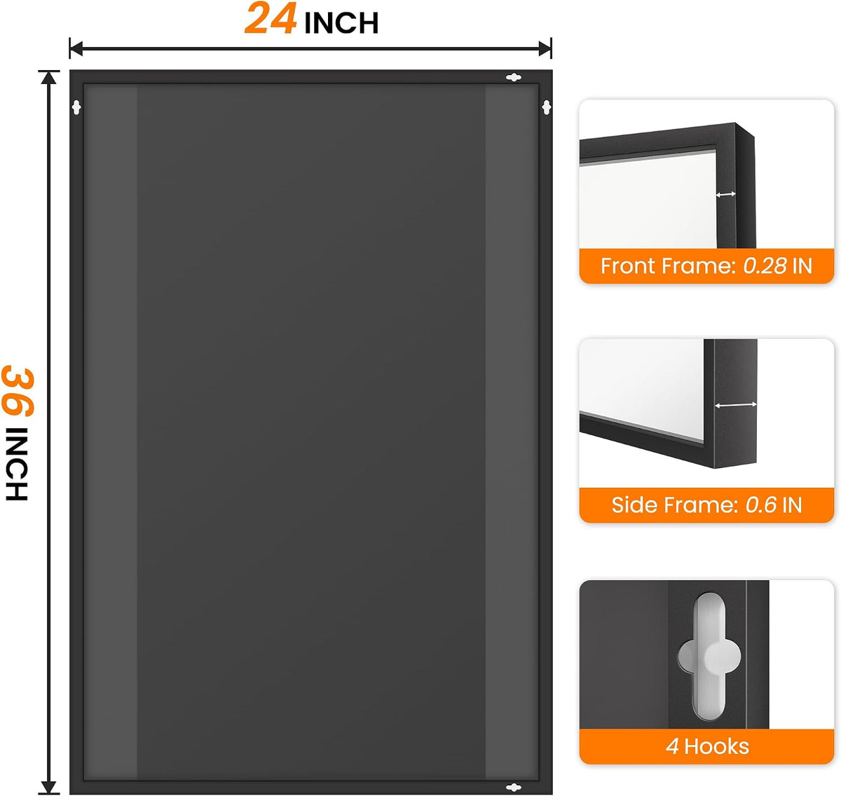 bathroom vanity mirror for wall 2pack 36"x24" bathroom on a desk or shelf