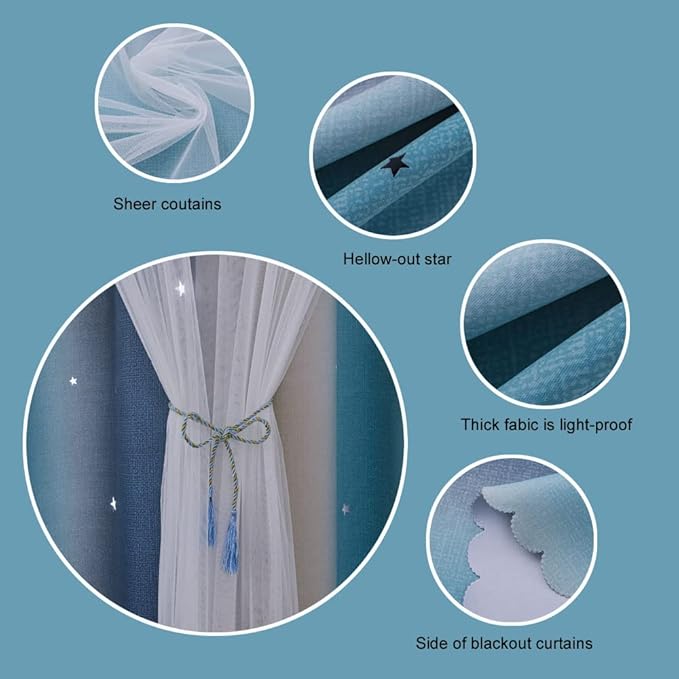 Ombre Rainbow Blackout Curtains - Image 4