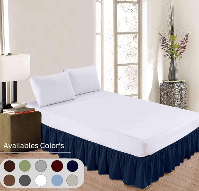 Ruffle Bed Skirt with Split Corners, Microfiber Dust Ruffled - Image 3