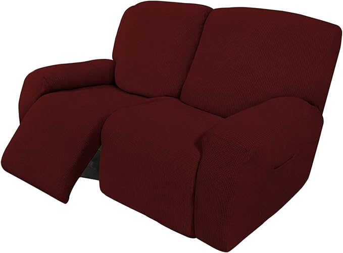 Easy-Going 6 Pieces Recliner Loveseat Stretch Sofa Slipcover Sofa Cover by Easy-Going
