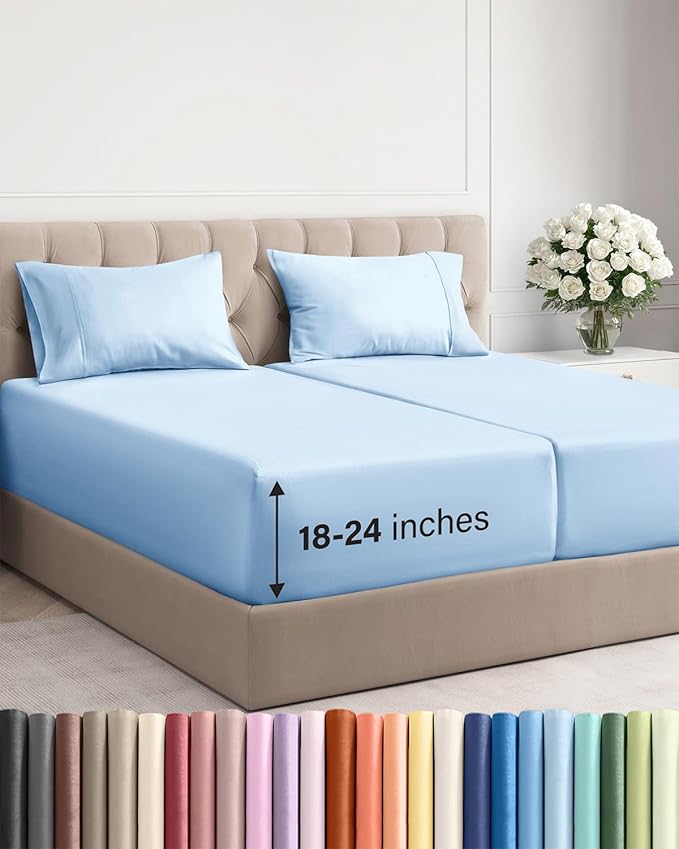 Extra Deep Pocket Split King Sheets by CGKUnlimited