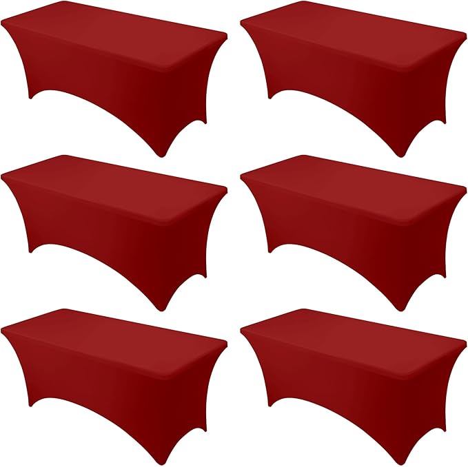 6-Pack Premium Red Spandex Tablecloths by DailySet