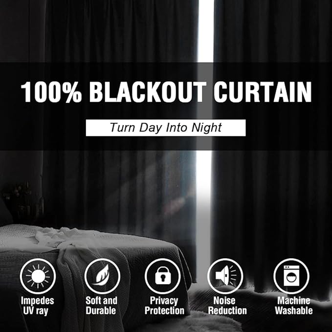 H.VERSAILTEX 100% Blackout Patio Curtains Thermal Insulated Curtains - Image 4