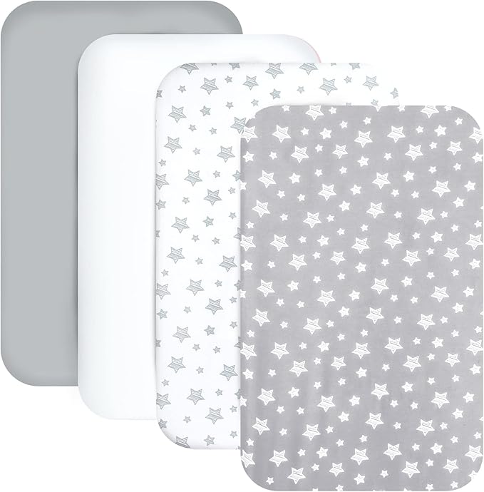 Mini Portable Crib Sheets 4 Pack by Moonsea