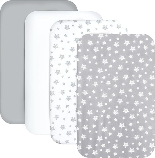 Mini Portable Crib Sheets 4 Pack by Moonsea