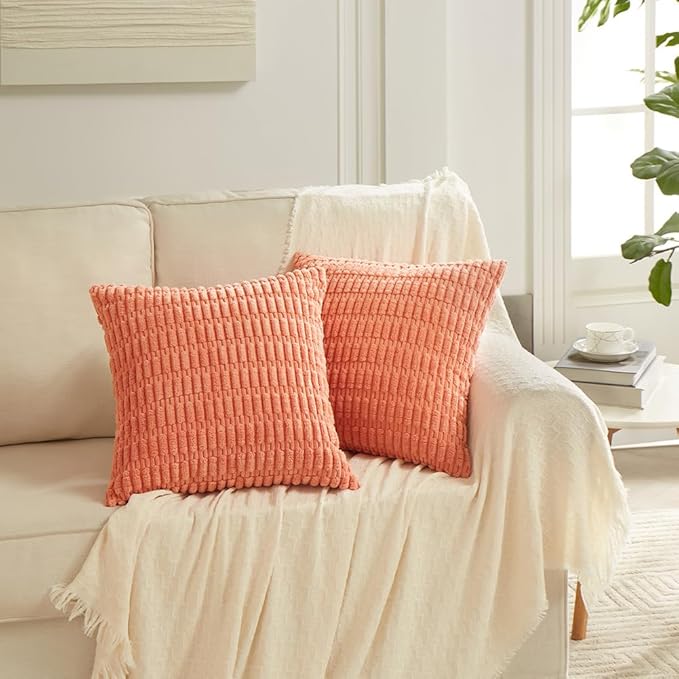 Fancy Homi 4 Packs Boho Coral Decorative Throw Pillow Covers 16x16 Inch - Image 7
