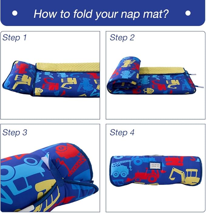 beeweed Toddler Nap Mat, Rollup Design Kid Sleeping Mat - Image 4