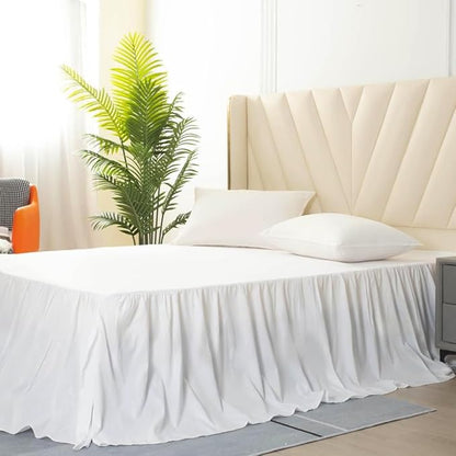 White Bed Skirt Queen Size Ruffled Bed Skirt - Image 2