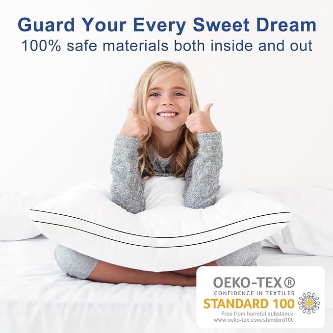Premium Pillows Queen Size Set of 4, Fluffy and Supportive 7D Down Alternative - Image 4