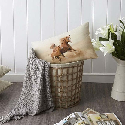 TKS MITLAN Two Horses Decorative Pillow Covers Purebred White Arabian Horse in - Image 6