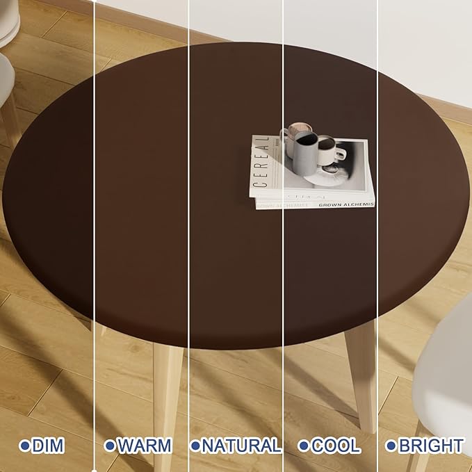 Round Spandex Tablecloth, Elastic Fitted Waterproof Tablecloths - Image 7
