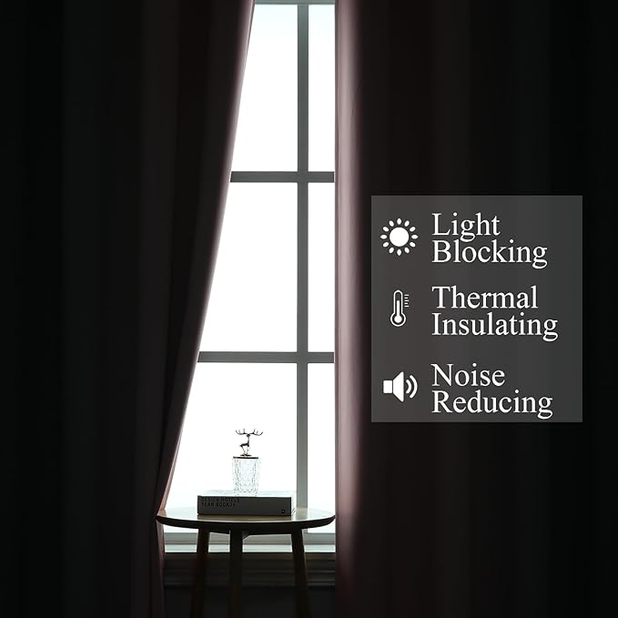 Pink and Grey Blackout Curtains 84 inch Length, Ombre Full Room Darkening - Image 3