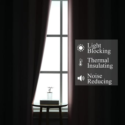 Pink and Grey Blackout Curtains 84 inch Length, Ombre Full Room Darkening - Image 3
