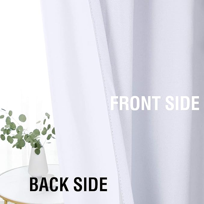 H.VERSAILTEX Linen Look 100% Blackout Curtains 95 Inches Long - Image 6