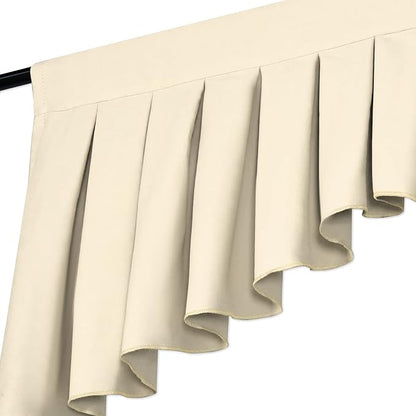 Valances for Windows Beige Window Valance for Living Room Rod Pocket Blackout - Image 8