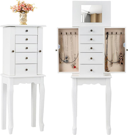 giantex standing jewelry armoire cabinet with 4 drawers, main product view