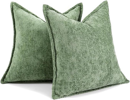 Pack of 2 Forest Green Christmas Decorative Throw Pillow Covers 16x16 Cozy Soft - Image 7