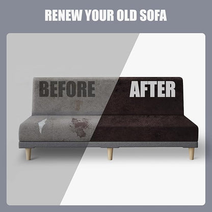 molasofa Leather Like Stretch Futon Slipcover Armless Futon Bed Sofa Cover - Image 6