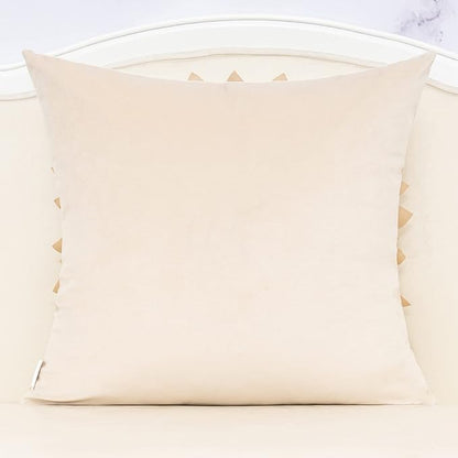 Alerfa 3D Flower Handmade Throw Pillow Cover Decorative Beige Velvet Pillowcase - Image 2