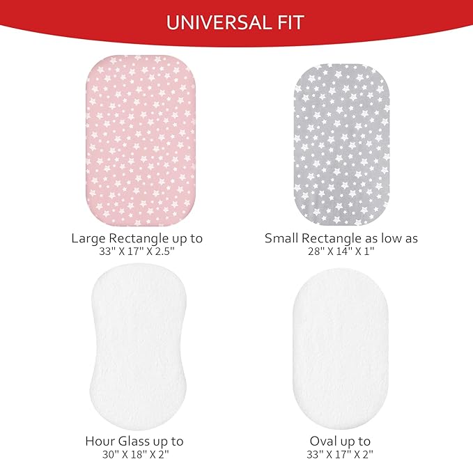 Bassinet Sheets & Waterproof Bassinet Mattress Pad Protector 4 Pack Set - Image 7