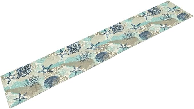 Marine Life Table Runner, Sea Underwater World Ocean Creature Table Runner - Image 8