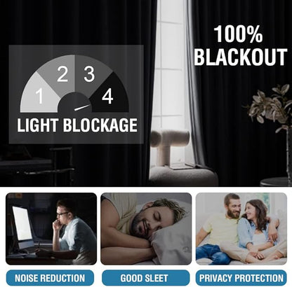 100% Blackout Curtains Thermal Insulated Full Blackout Curtains - Image 2