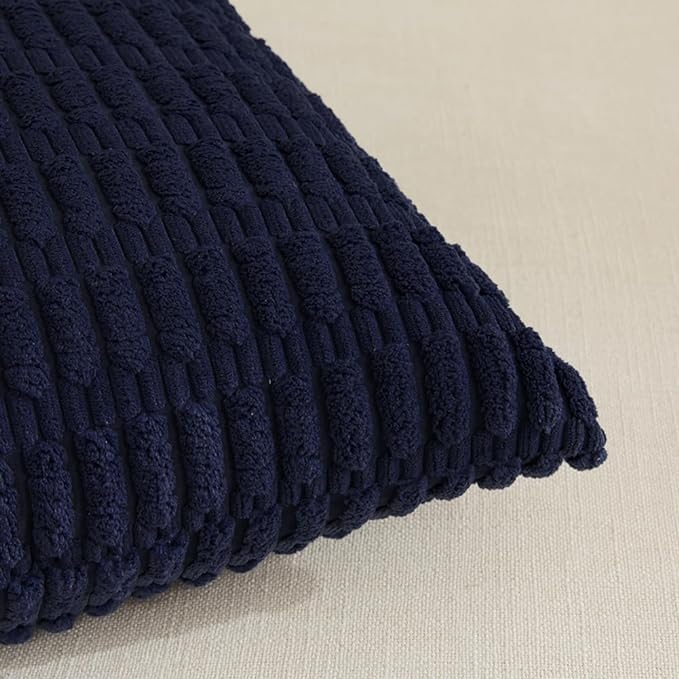 Fancy Homi 4 Packs Navy Blue Decorative Throw Pillow Covers 16x16 Inch - Image 4