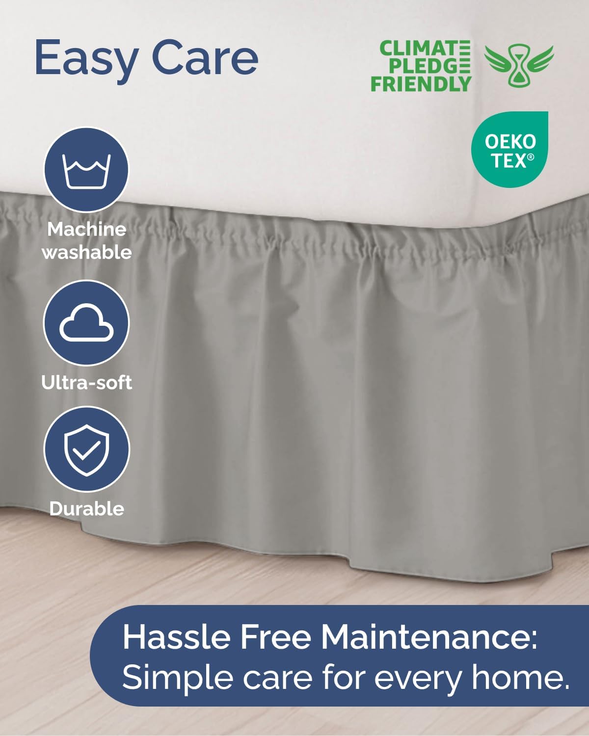 cgk wrap around dust ruffle bed skirt, package contents