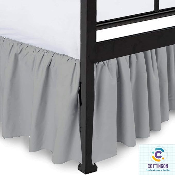 Ruffled Bed Skirt with Split Corners-Dust Ruffle - Image 3