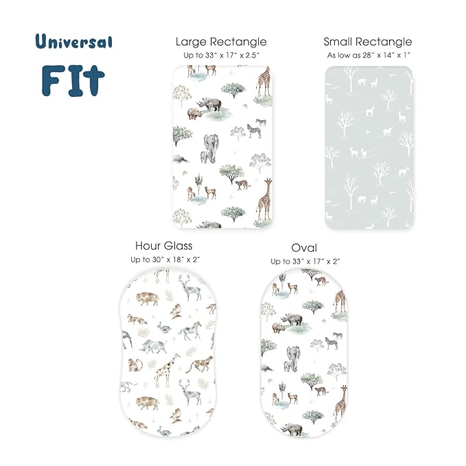 Ultra Soft Fitted Bassinet Sheets 3 Pack, Universal Fitted for.Baby Cradle - Image 6