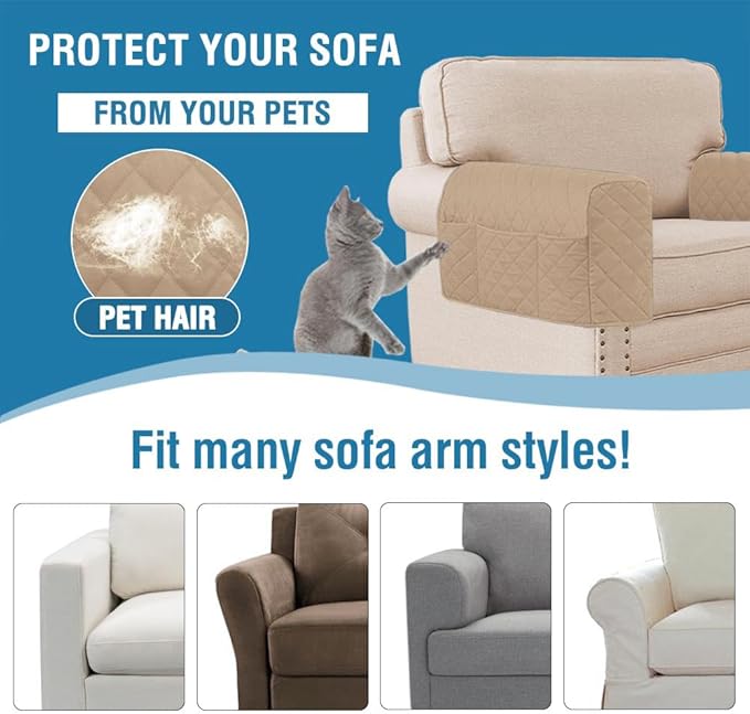 2 Pack Water Resistant Armrest Covers - Image 6
