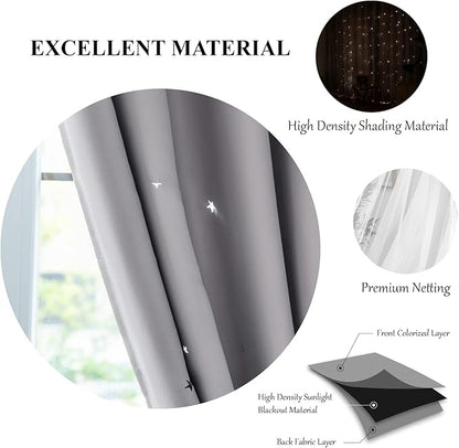 Star Blackout Curtains for Bedroom - Image 3