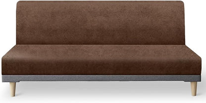 molasofa Leather Like Stretch Futon Slipcover Armless Futon Bed Sofa Cover by Molasofa