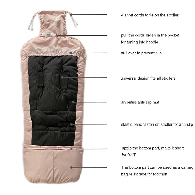 Length Ajustable Waterproof Stroller Winter Cover - Image 3