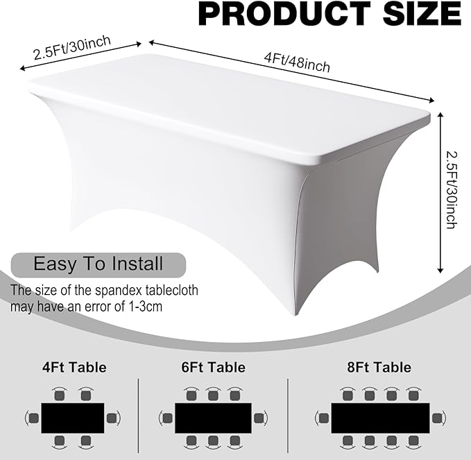 Trlyc 1 Pack 4FT Spandex Table Cloth - Image 3