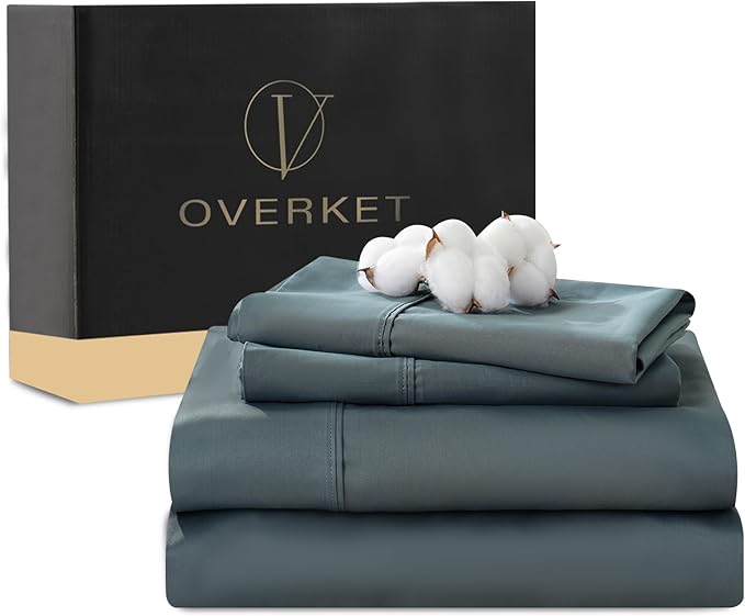 100% Egyptian Cotton Sheets Cal King Sheet Set 4PCS 1000 Thread Count Sateen by overket