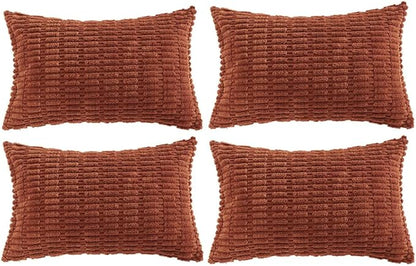 Fancy Homi 4 Packs Rust Decorative Throw Pillow Covers 12x20 Inch by Fancy+Homi