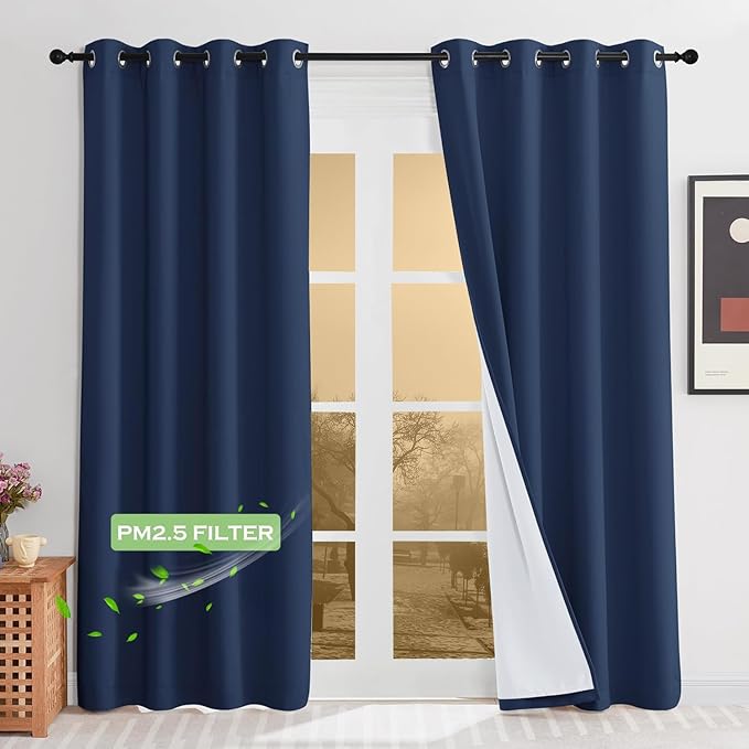 KGORGE 4-in-1 Soundproof Anti Dust 100% Blackout Curtains by KGORGE