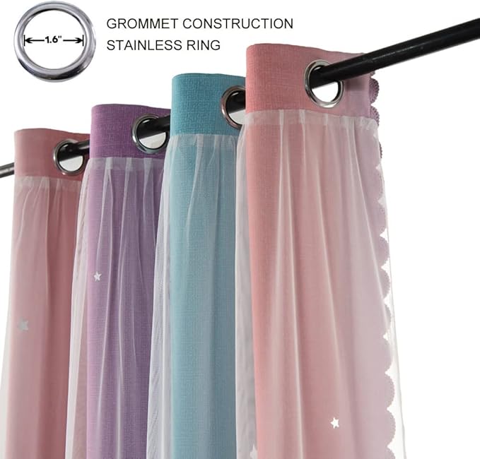 FANLI Ombre Rainbow Blackout Curtains - Image 2
