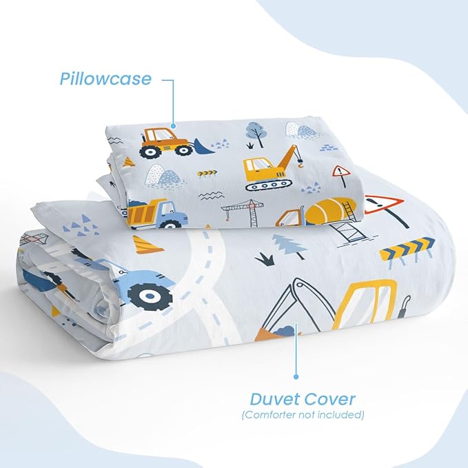 SANDJEST Construction Duvet Cover Sets Twin Size - Image 4
