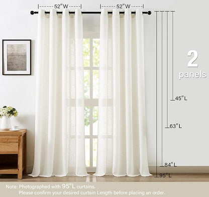 Treatmentex Flax Blend Linen Semi Sheer Curtains - Image 5