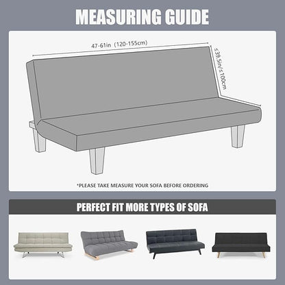 molasofa Leather Like Stretch Futon Slipcover Armless Futon Bed Sofa Cover - Image 2