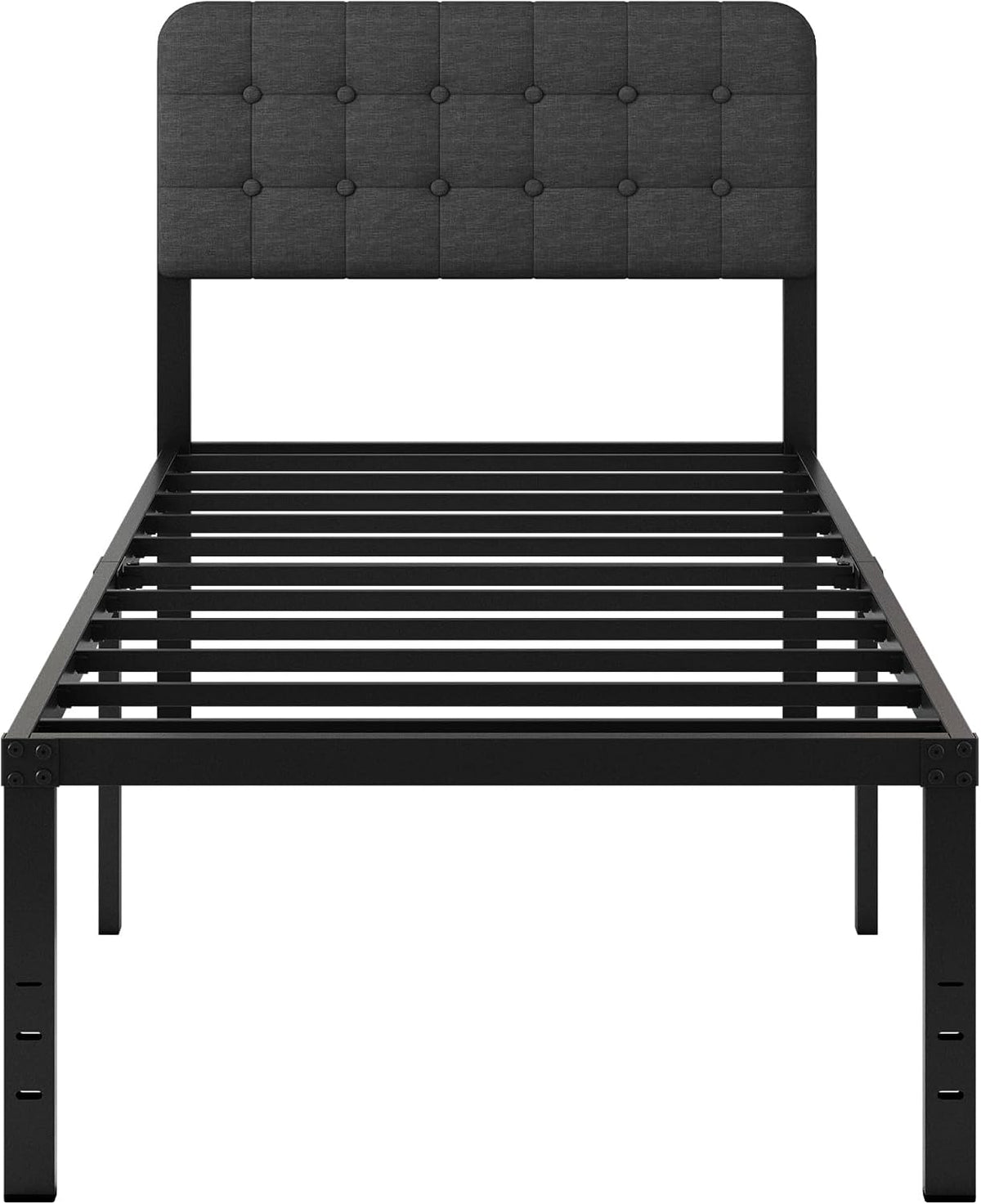 likelalaso 18 inch twin xl metal bed frame on a desk or shelf